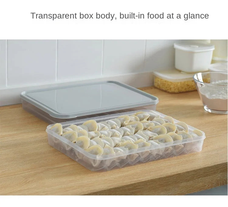 Food Storage Box, Fruit Egg Organizer, Refrigerator Fresh Keep Organizer, Kitchen Leak Proof Dumpling Storage Box