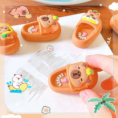school teacher gift back to school supplies Aesthetic cute stationery Kawaii capybara funny erasers Slippers rubber cute things