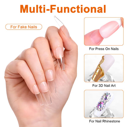 8g Multifunctional Solid Nail Tips Gel - Non-Stick Hand Nail Gel Rhinestone Gel Glue For DIY Manicure At Home