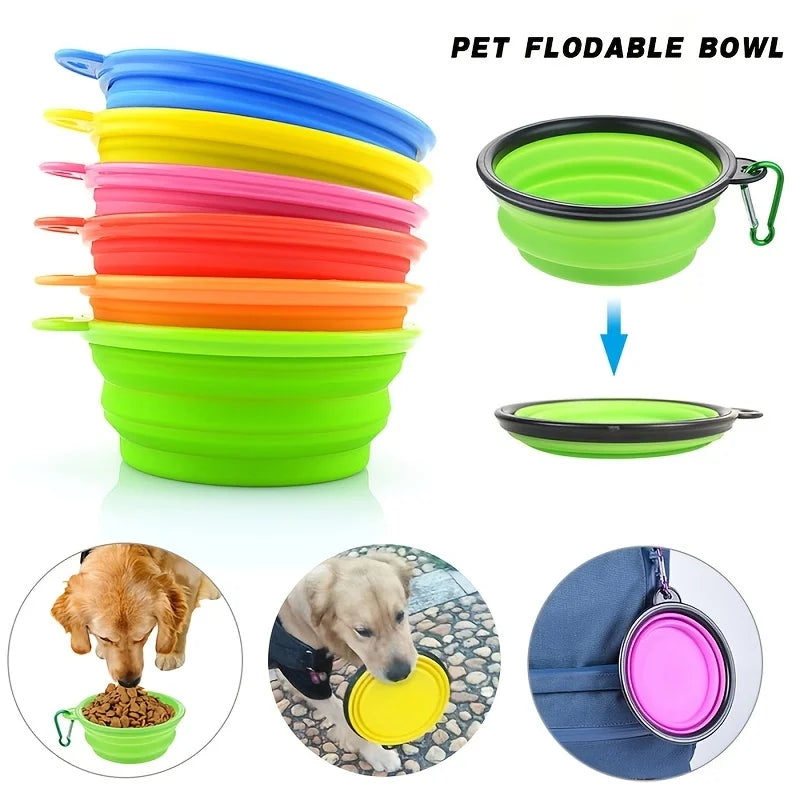 Pet Folding Bowl Pet Bowl TPE Travel Outdoor Drinking Water Portable Dog Bowl Retractable Bowl