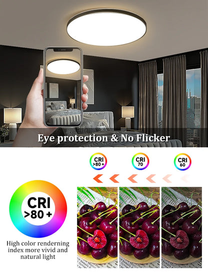 Led Ceiling Lights Ultra Thin LED Ceiling Lamps Modern Panel Light  30W 50W 72W Downlights for Living Room Bedroom Kitchen Home