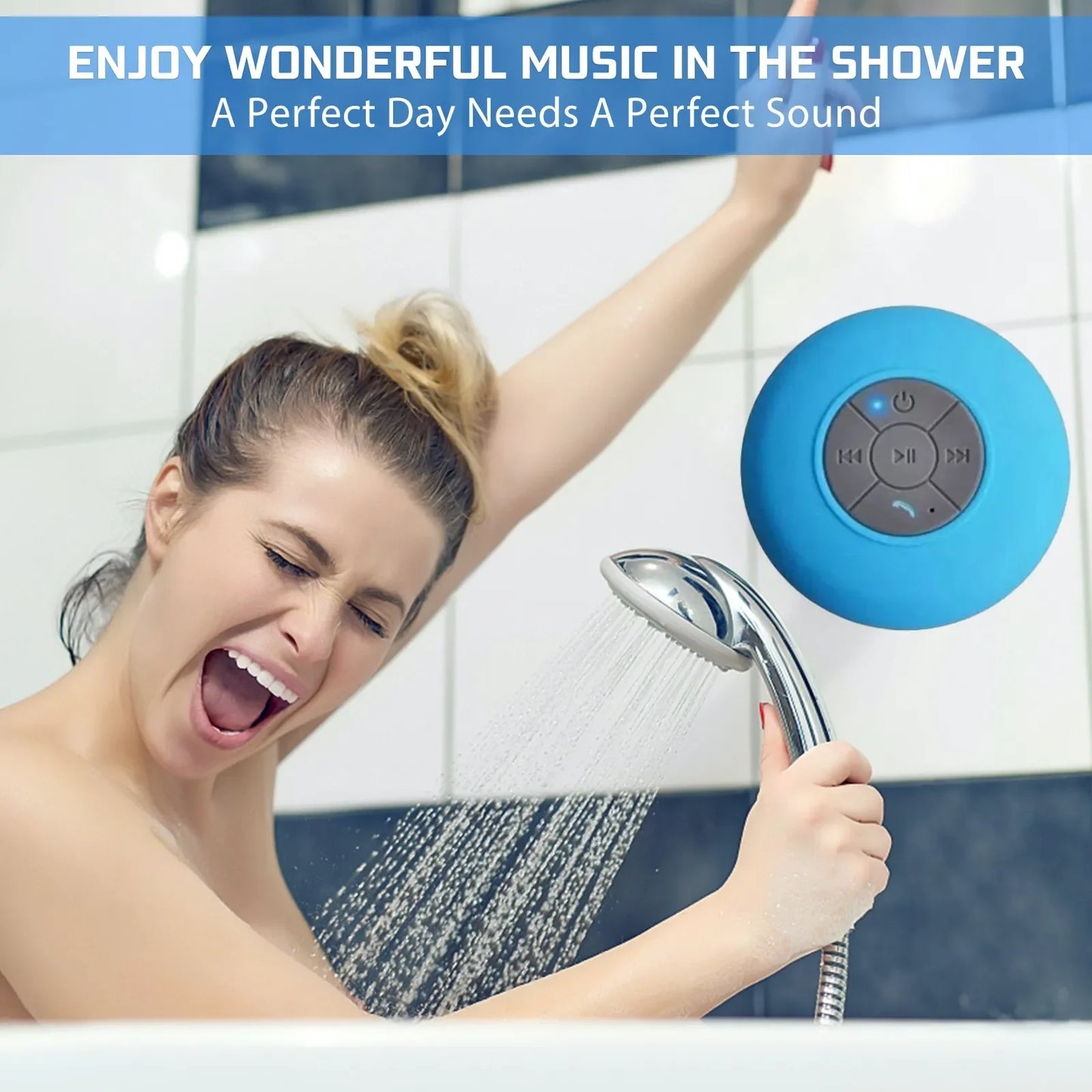 Wireless Bluetooth Waterproof Speaker With Suction Cup Sound For Car, Shower Sound