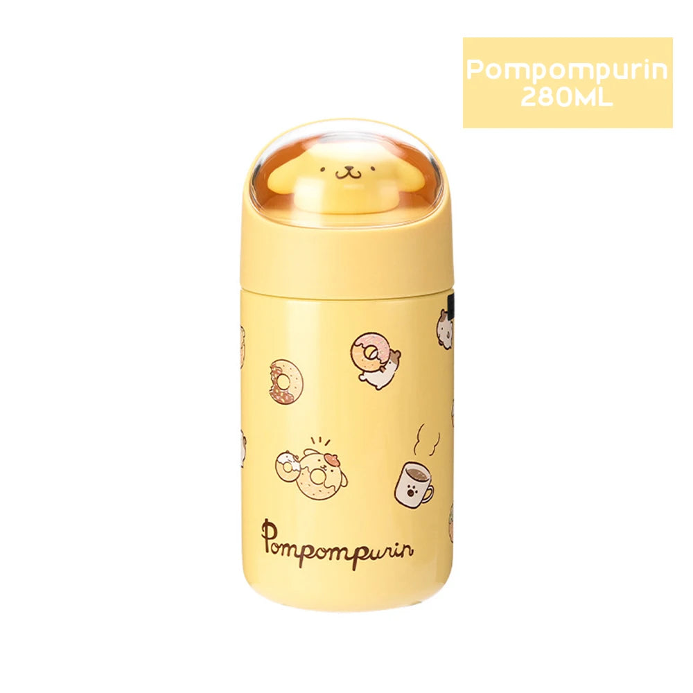 Sanrio Stainless Steel 304 Thermos Kawaii 280ML Hello Kitty Cinnamoroll Melody Vacuum Flask Water Bottle Tumbler Girls Gifts