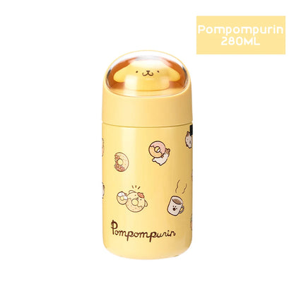 Sanrio Stainless Steel 304 Thermos Kawaii 280ML Hello Kitty Cinnamoroll Melody Vacuum Flask Water Bottle Tumbler Girls Gifts