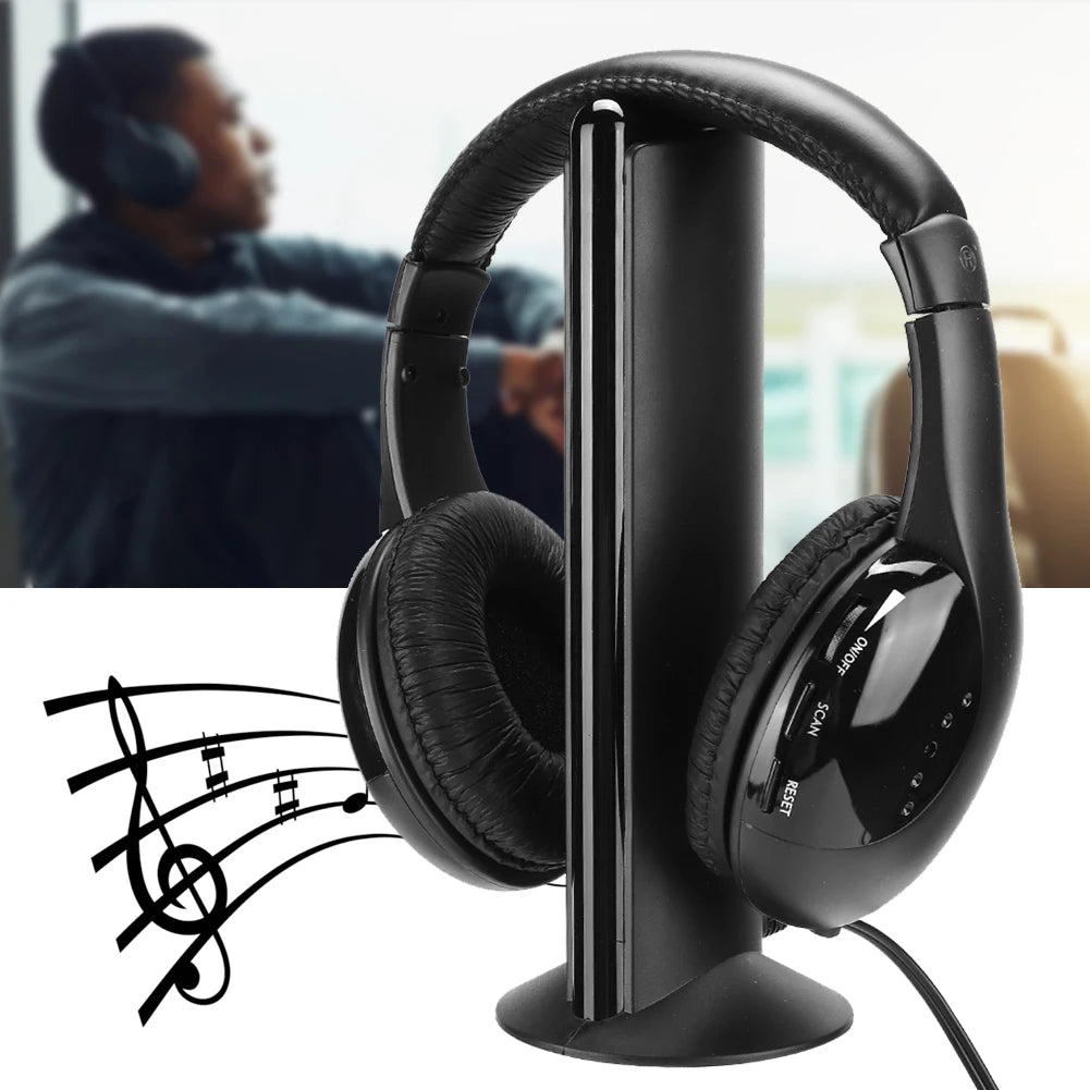 5 in 1 FM Wireless Headset Built‑in Microphone Earphone Headset with Charging Stand Headset Wireless Earphone Wireless Headset