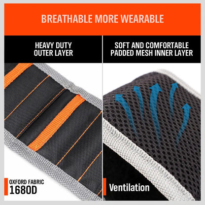 Magnetic Wristband with Strong Magnets Holds Screws Nails Drill Bit Organizer Storage Belt Tool Storage Wrist