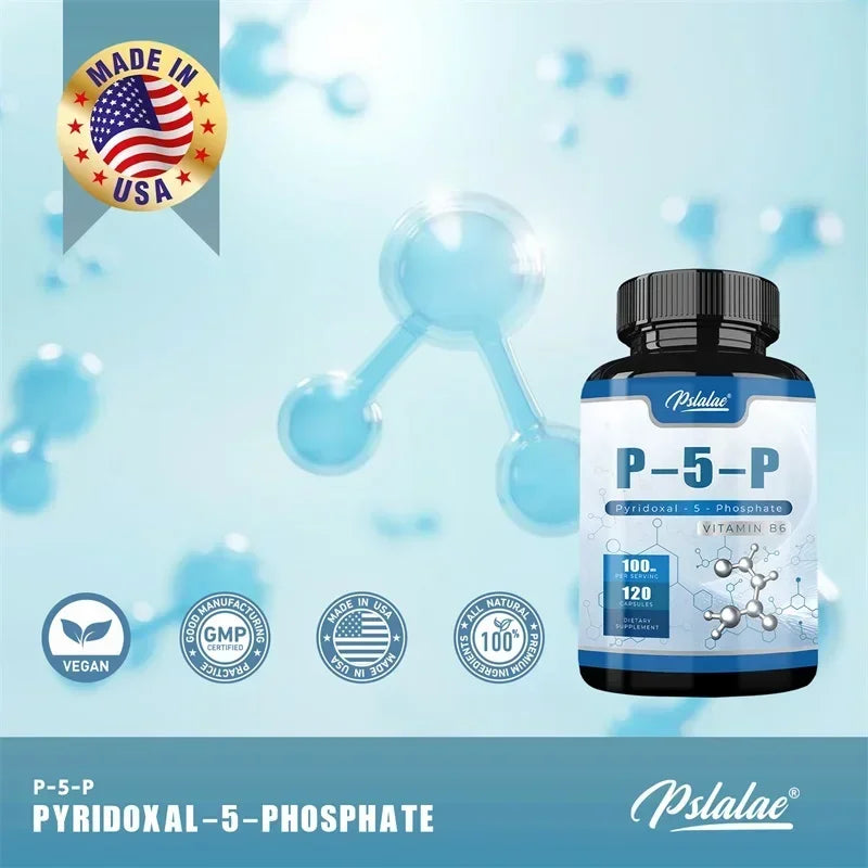 Pyridoxal-5-Phosphate (Vitamin B6) - Supports Healthy Nervous System and Brain Function, Enhances Memory, and Improves Immunity