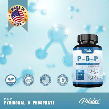 Pyridoxal-5-Phosphate (Vitamin B6) - Supports Healthy Nervous System and Brain Function, Enhances Memory, and Improves Immunity