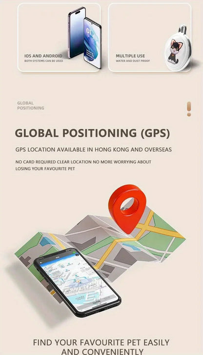 Pet GPS Tracker Bluetooth Anti-Lost Smart Wearable Waterproof Locator Real-time Tracking Dog Cat Collar SmartLocator Accessories