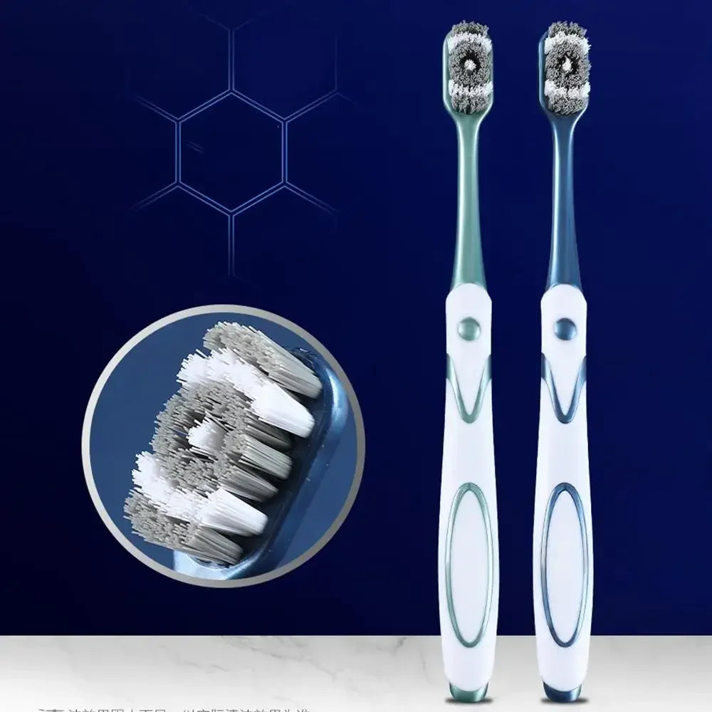 6pcs/pack Hard Bristled Toothbrush Kit Whitening Teeth Toothbrush For Adults Deep Cleaning Oral Care Supplies Family Use
