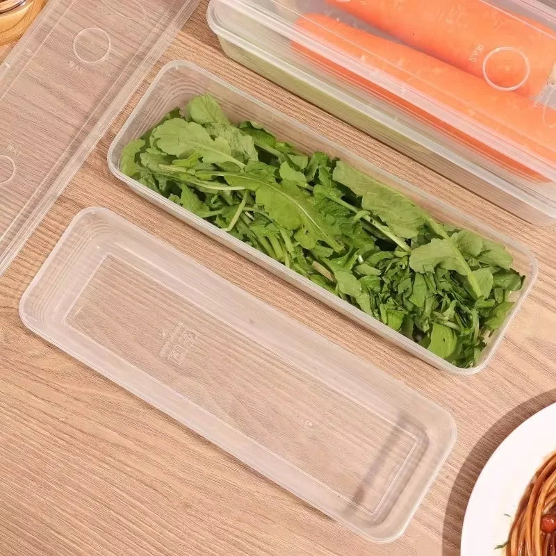 Fresh Box Refrigerator Storage Boxes Scallions Food Container with Lid Cold Crisper Sealed Kitchen Fresh Fruit Fridge Organiser
