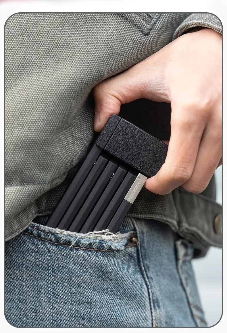 ROCKBROS Bike Lock Electric Bicycle Motorcycle MTB Road Bike Portable Anti-Theft Folding Password Lock Cycling Accessories