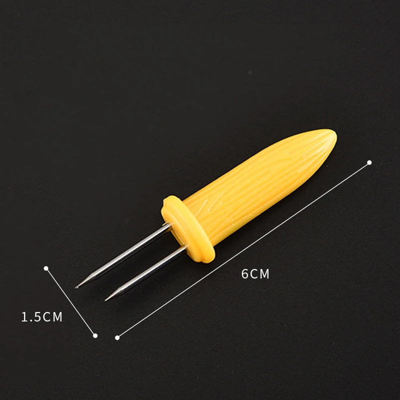 10Pcs Corn Fork BBQ Stainless Steel Corn Holders Handheld Anti Scalding Corn Needle Corn On The Cob Double Fork Barbecue Tool