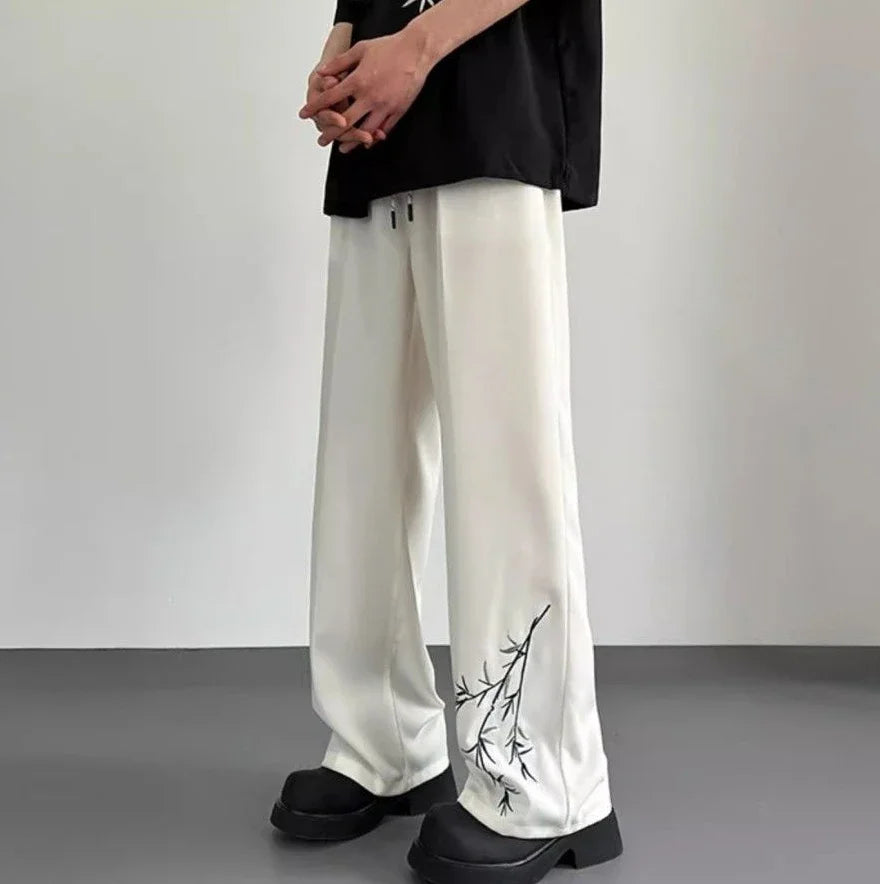 Social Tailoring Business Work Man Suits Pants Office Ice Silk Cooling Trousers for Men Fabric Korean Style Clothes Designer Up