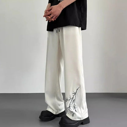 Social Tailoring Business Work Man Suits Pants Office Ice Silk Cooling Trousers for Men Fabric Korean Style Clothes Designer Up