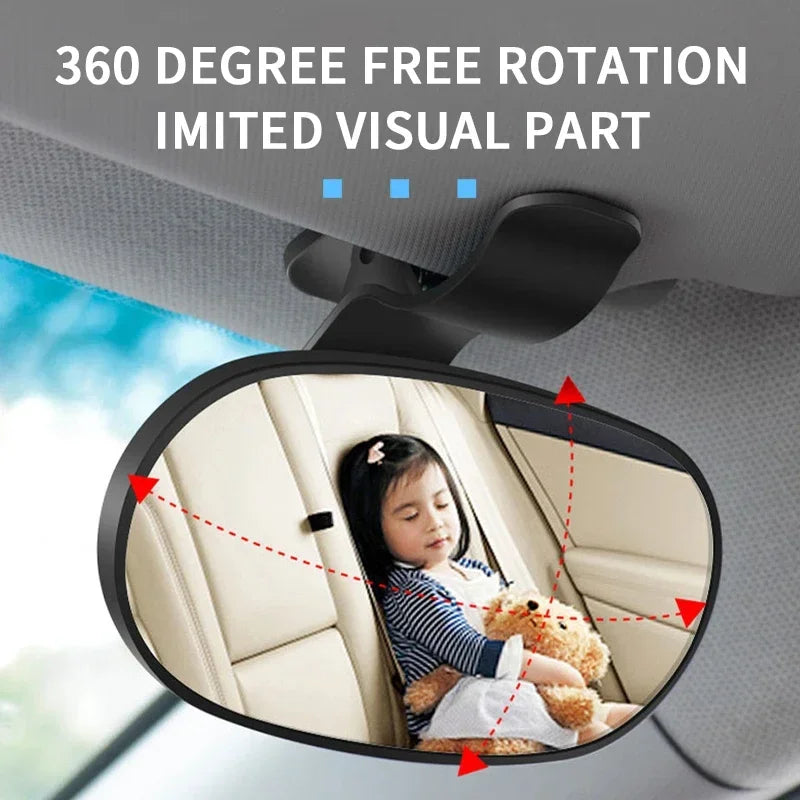 Baby Rear Seat Observation Mirror Monitor 360 Degree Adjustable Car Blind Spot Rearview Mirror Windshield Sunshade Clip Interior
