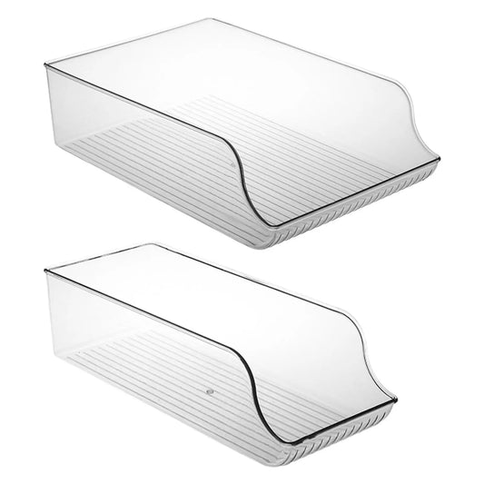 Fridge Storage Organizer Bins Can Drink Dispenser Holder Kitchen Refrigerator Freezer Clear Food Pantry Storage Rack