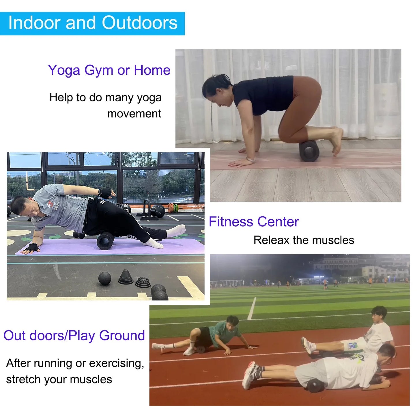 Yoga Massage Foam Rollers 5in1 Fascia Balls Yoga Column EPP High Density Fitness Roller &Ball Leg Back Neck Massager Pain Relief