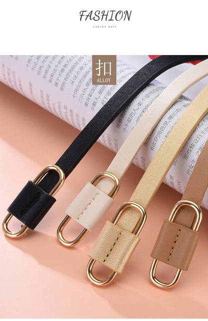 Metal Buckle Thin Stretchy Waist Belt Striped Elastic Waistband Elegant Women Girdle Female Belt Fashion Apparel Accessories New