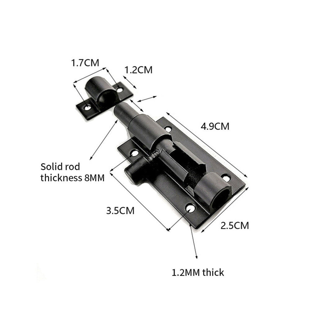 Black Door Lock Barrel Aluminum Alloy Door Lock Latch for Home Hardware Gate Safety Door Bolt Tower Window Catch Lock Silver