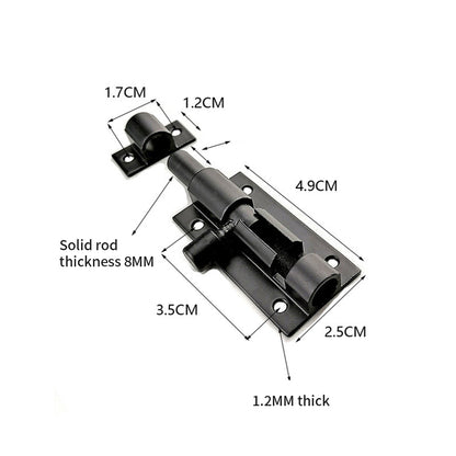 Black Door Lock Barrel Aluminum Alloy Door Lock Latch for Home Hardware Gate Safety Door Bolt Tower Window Catch Lock Silver