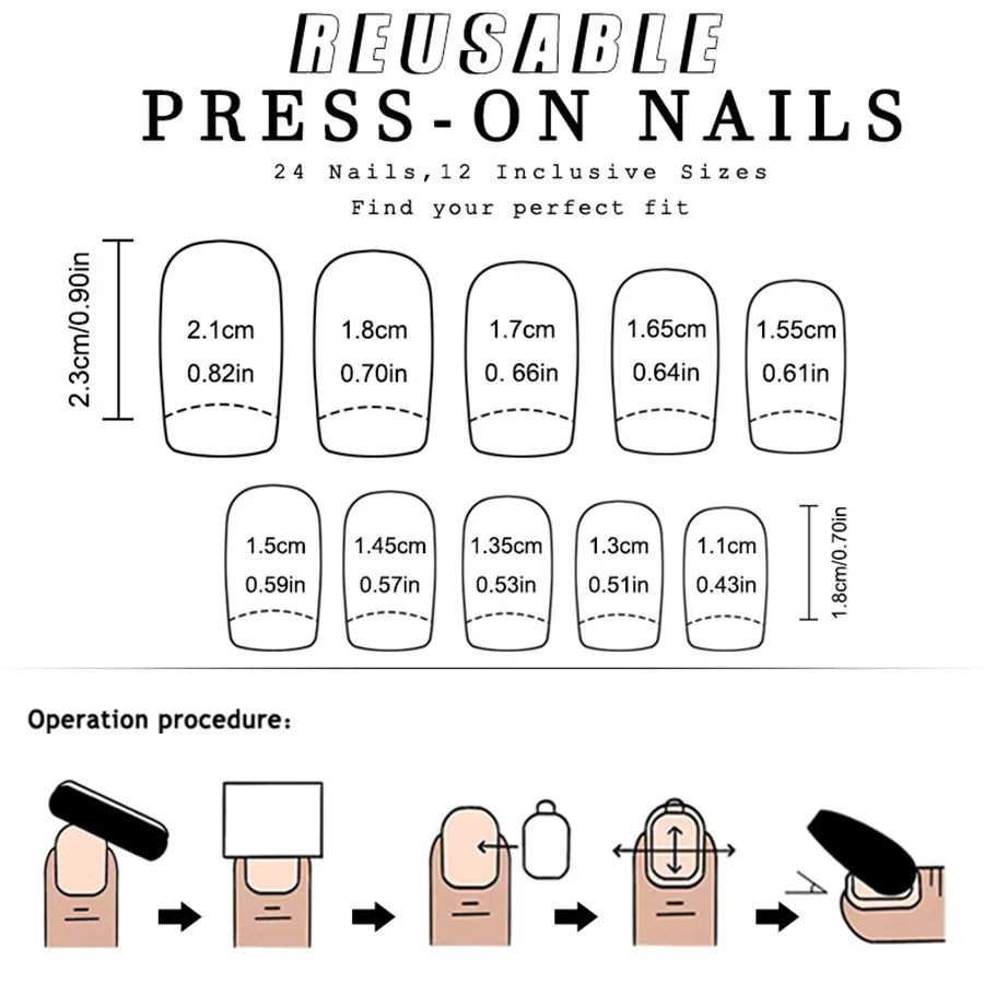 24pcs Press on Nails Short Almond Bowknot Black Press on Nails White Pearl Sweet French Tip Press on Nails Cute Nail Artificial