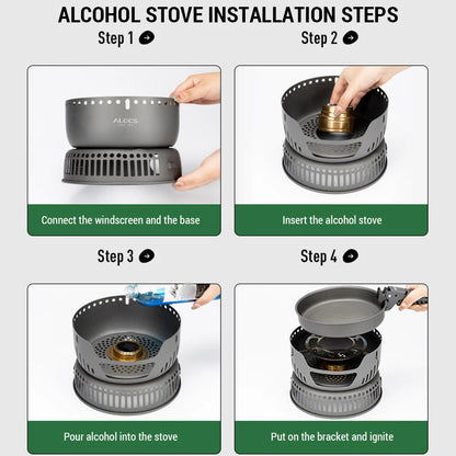 Camping Cookware Portable Camping Stove Outdoor Cooking Set for Backpacking Hiking Picnic BBQ