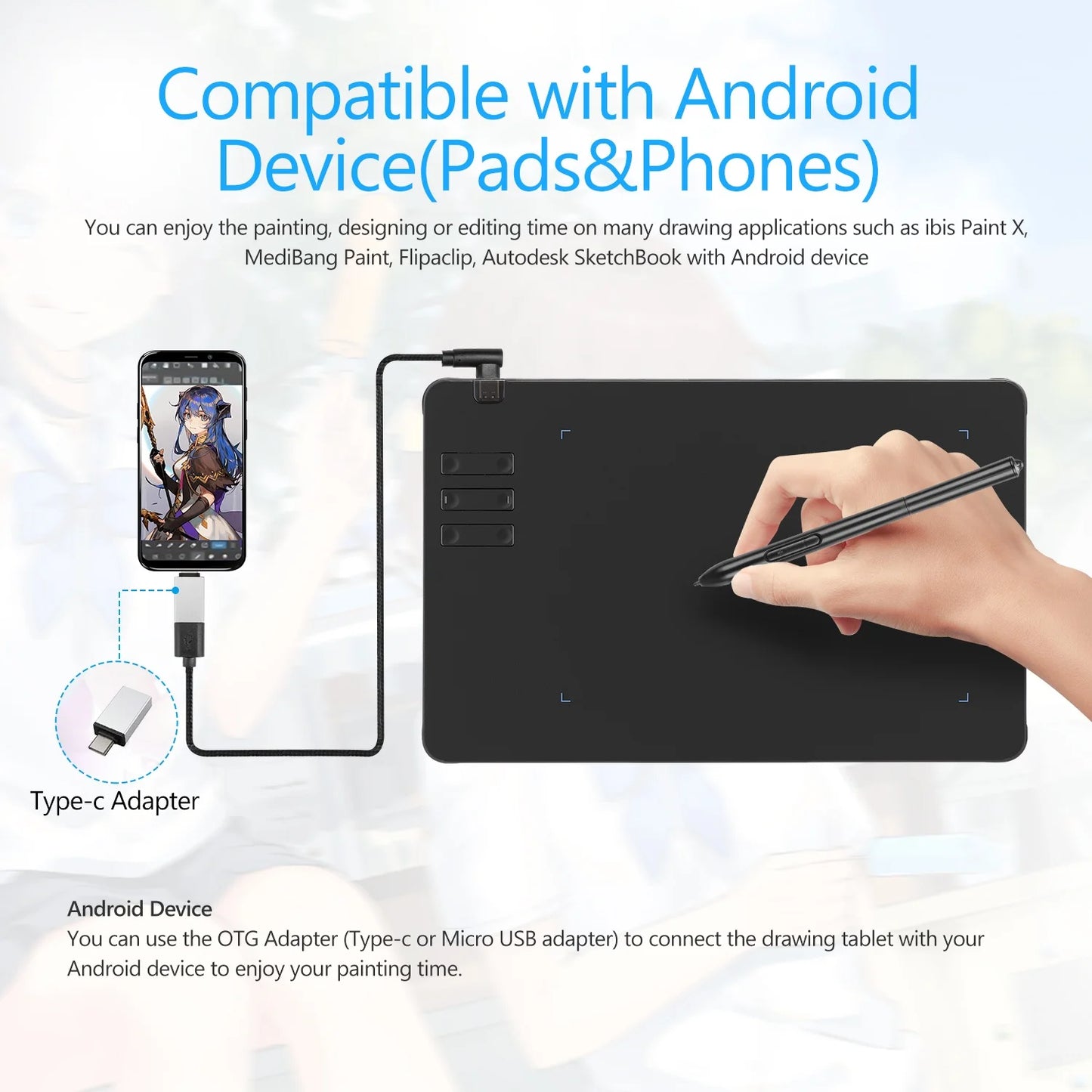 2025 Graphics Drawing Tablet Ultra-thin Art Creation Sketch Digital Tablet with Battery-free Stylus 8192 Levels Pressure