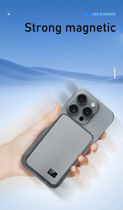 Wireless Magnetic Power Bank 10000mAh External Battery Mini PowerBank with Digital for Magsafe IPhone 15 14 13 12 11 Poverbank