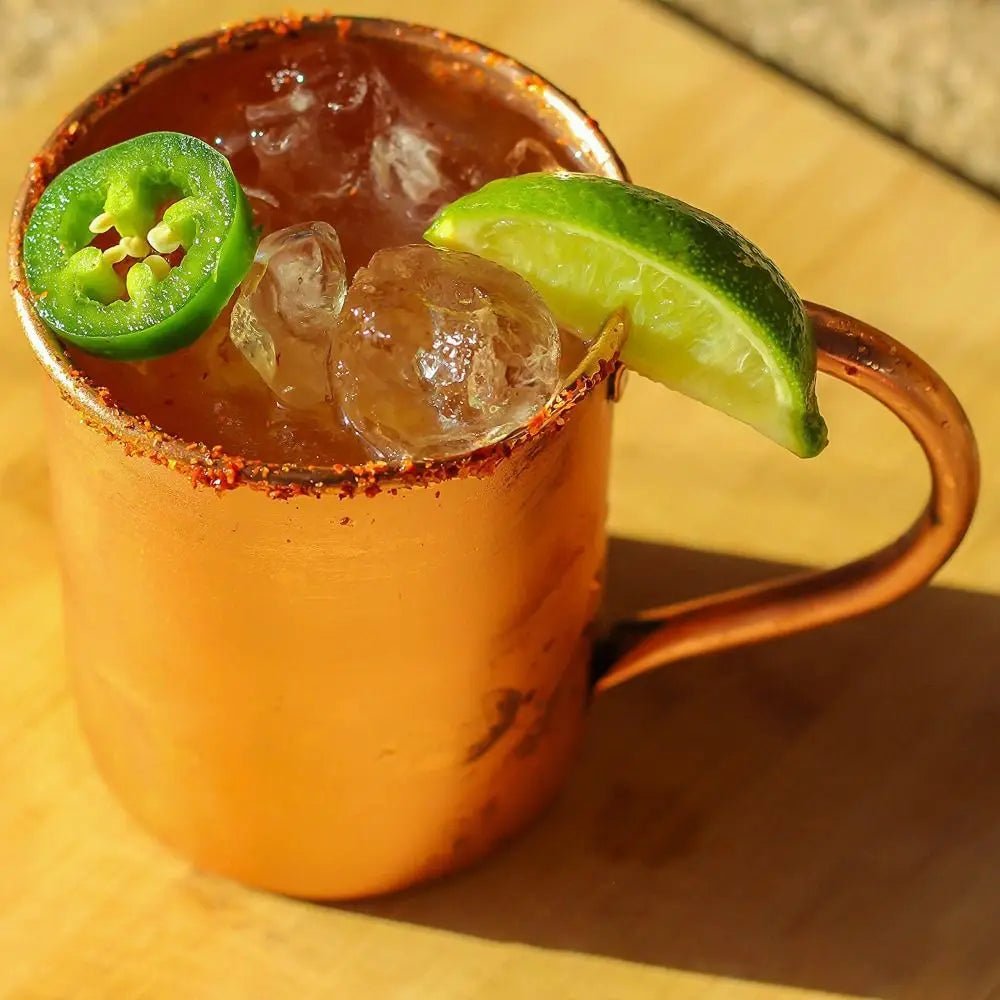16OZ Pure Copper Cup Straight Handcrafted Moscow Mule Mugs Brushed Appearance Smooth Finish Mug Cup Mules Cocktails Coffee Beer