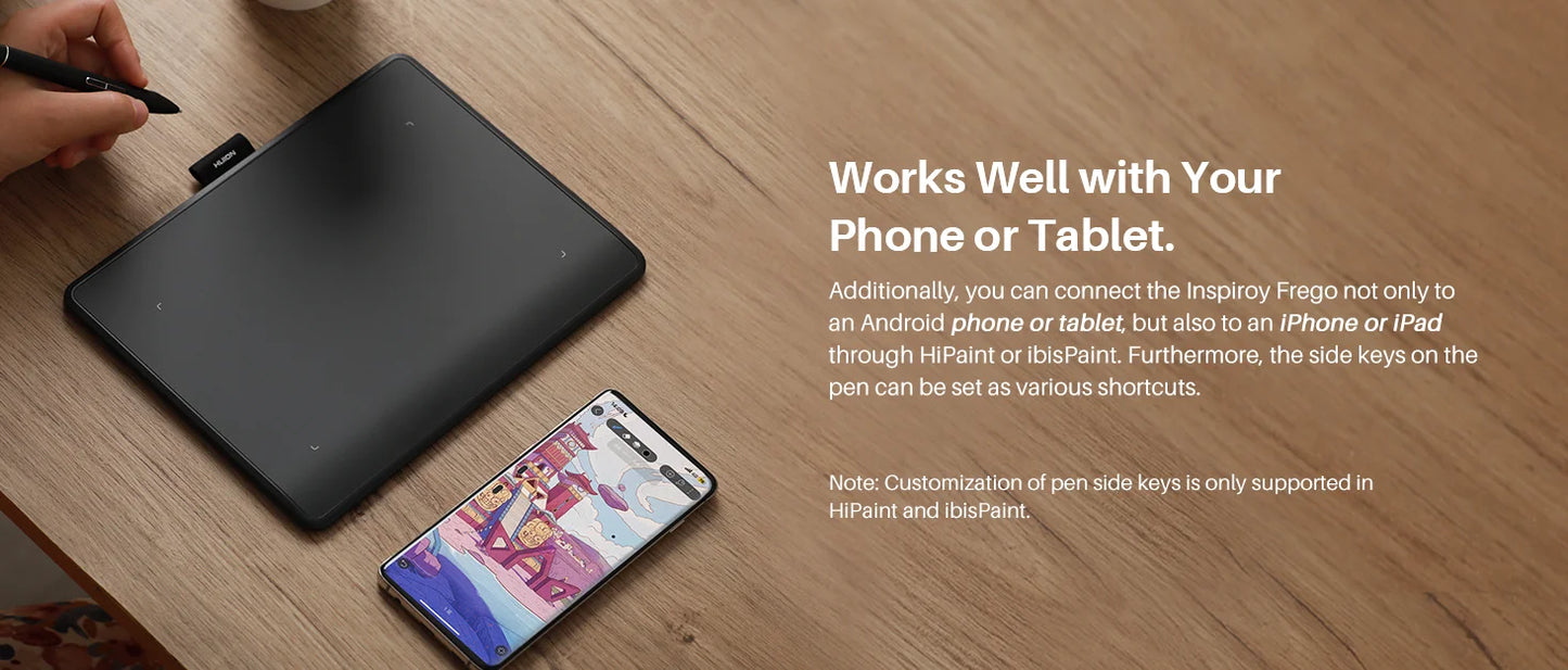 Huion Inspiroy Frego S Newest Graphics Tablet L310 Bluetooth Connectivity Wireless Drawing Tablet, 6.3x3.9 Inch Small Pen Tablet