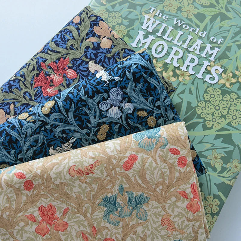 William Morris Fabric Cotton Digital Printing Classic Flower Printed Handmade Crafts Supplies Per Half Meter