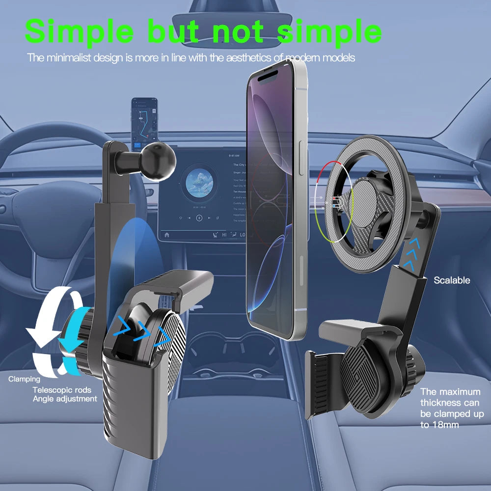 Magnet Car Mounted Display Screen Mobile Phone Holder 360 Degree Freely Rotation Foldable Mount Usded for Car Electric Vehicle
