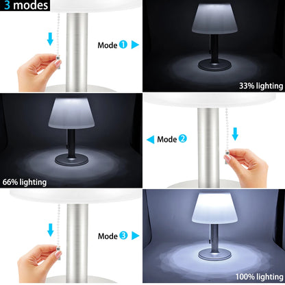 Smart Solar Table Lamp LED White Night Lights for Indoor Desk Outdoor Garden Household - Solar Powered Reading Light