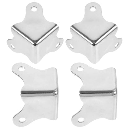 4pcs Stainless Steel Corner Protectors 30x30x0.8mm Metal Guards for Furniture Kitchen Cabinets Decorative Box Corners Wooden