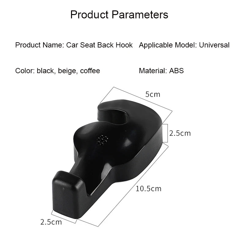 Car Seat Back Hook Headrest Hidden Mount Auto Vehicle Back Seat Organizer Car Accessories Hanging Hooks Storage Hanger Universal
