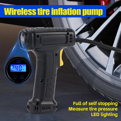 Electric Vehicle Air Pump Household Small Car Portable Tire Air Pump Wireless Charging Handheld Intelligent Digital Display