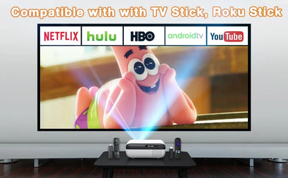 Projector Native 1080P Bluetooth Projector Portable 1920x1080dpi Outdoor Full HD Mini Projector Home Bedroom Speaker 9500Lumens