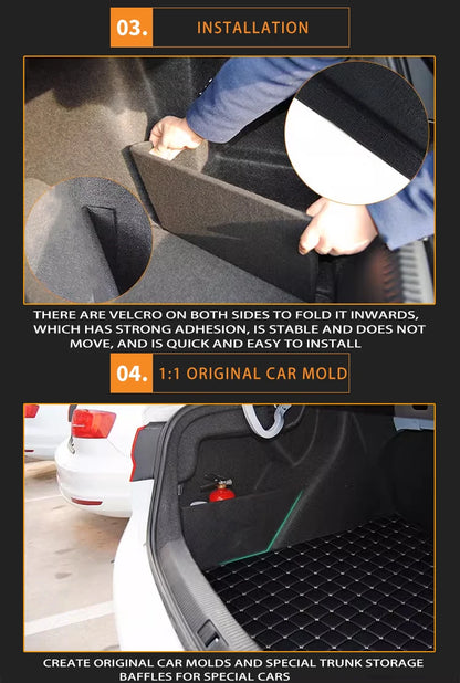 Auto Accessories For Audi A3 8Y 2021~2025 2022 2023 Car Upgrade Organizer Trunk Side Partition Trunk Interior Storage Box Parts