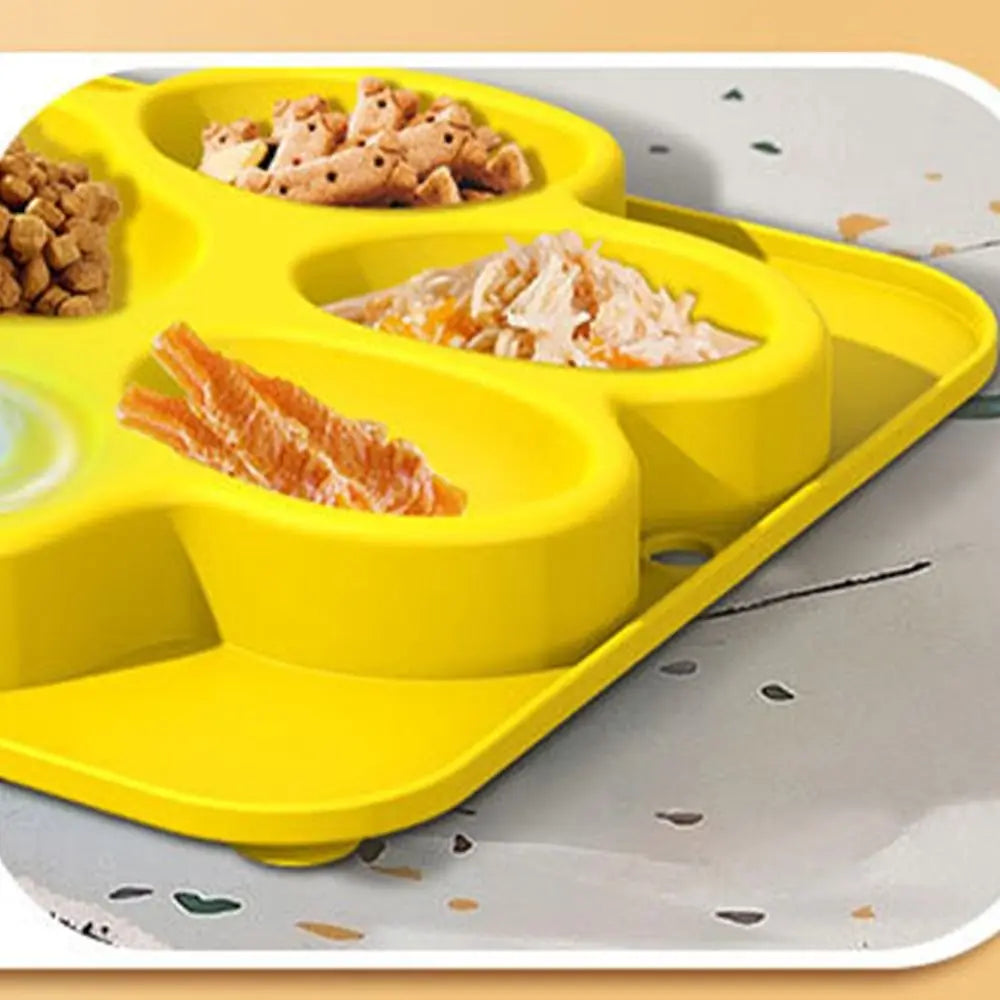 Multi-use Silicone Pet Slow Feeder Bowl Non-slip Choke-proof Pet Canning Lick Tray Portable Cat Food Bowl Food Container
