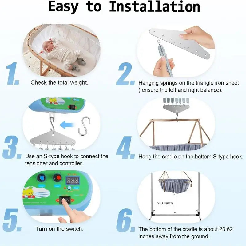 Electric Baby Bedside Sleeper Bassinet Automatic Toddler Rocking Swing with Adjustable Speed for Nursery home accessories