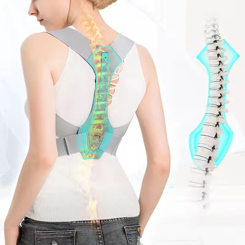 Adjustable Back Brace for Both Male and Female Use in Posture Correction to Prevent Hunchback in Aitting Posture