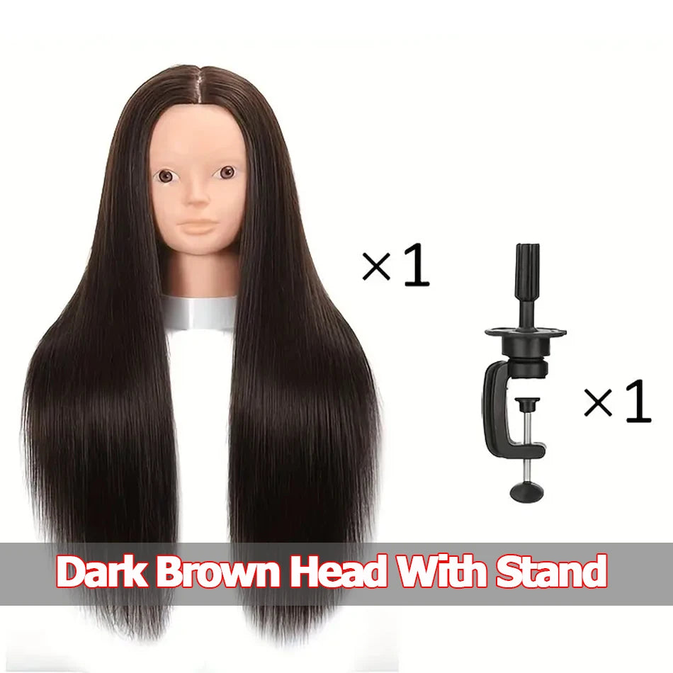 Cosmetology Mannequin Head with 80% Real Hair For Hairdresser Training Practice Long Straight Human Hair Mannequin Doll Head