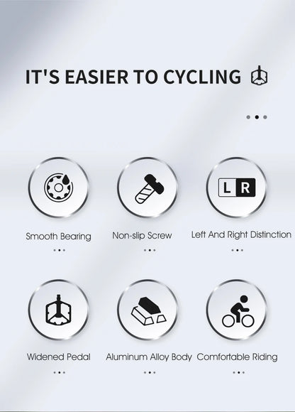 WEST BIKING DU Bearing Bicycle Pedal Anti-slip Cycling Pedal Ultralight Aluminum Alloy MTB Road Bike Pedal Bike Accessories