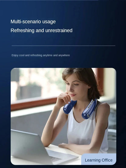 15000mah Portable Neck Fan Smart Digital Display USB Rechargeable Outdoors Bladeless Silent Cooling Neck Fan For Summer Sport