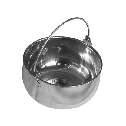 Camping Pot 1.5L Easy to Clean Stainless Steel Hanging Cooking Pot Stockpot for Beach Backpacking Fishing Travel Barbecue