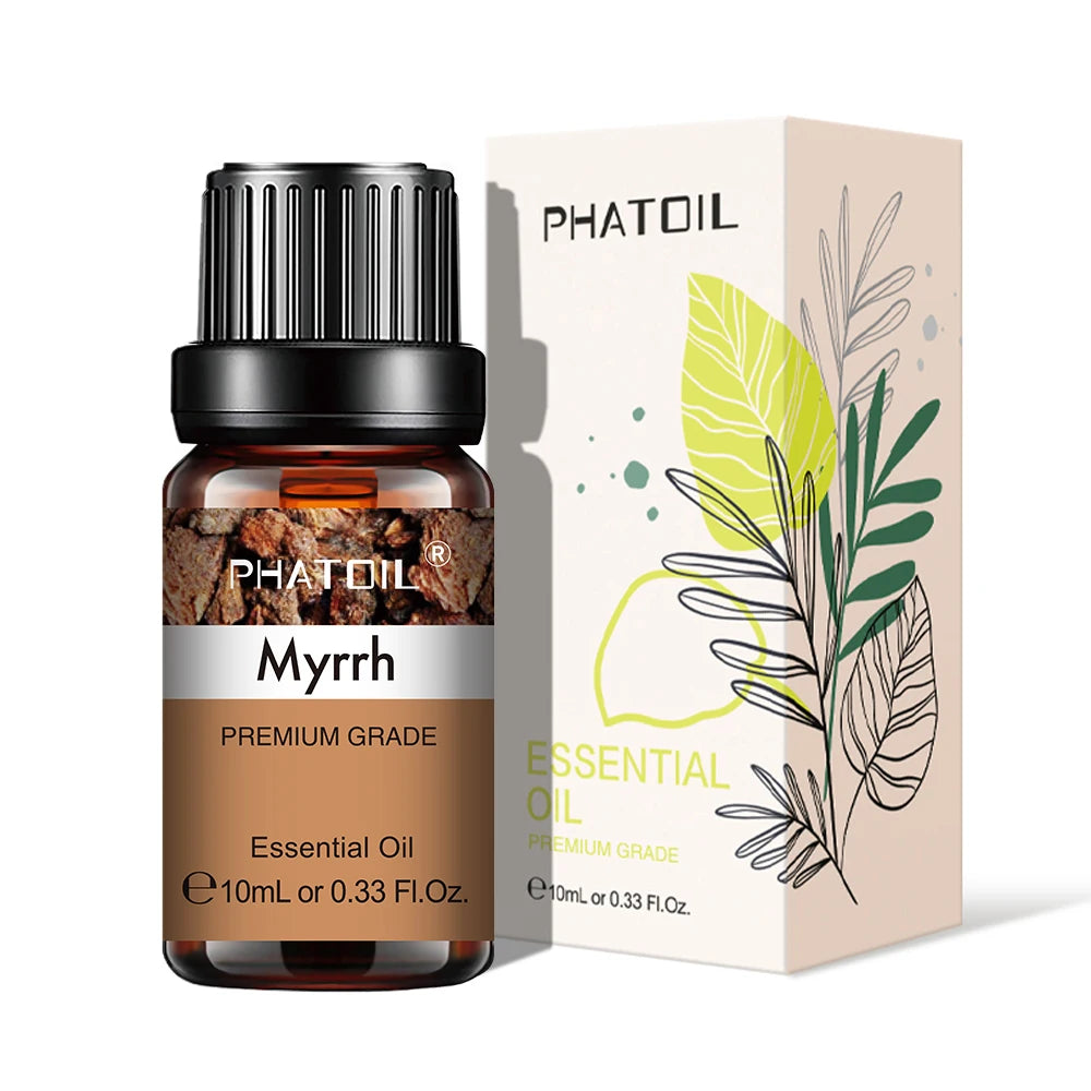 PHATOIL Natural Plant Essential Oil 10ml Eucalyptus Rose Lemon Bergamot Vanilla Peppermint 1PCS Aroma Essential Oil For Diffuser