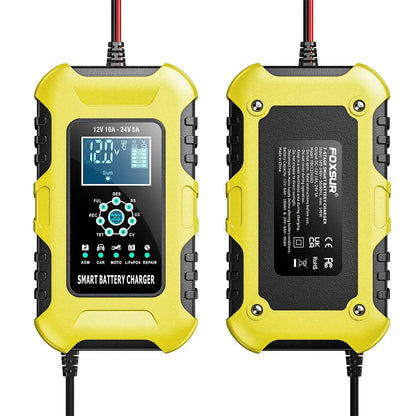Car Battery Chargers 12V/10A 24V/5A Full Automatic AGM Wet Smart Battery Chargers Maintainer Portable Battery Chargers