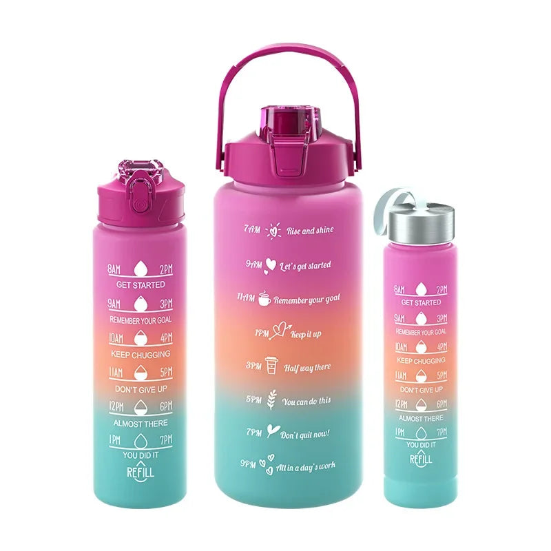 Water Bottle Motivational Drinking Bottle Sports Water Bottle with Time Marker Portable Reusable Plastic Cups Outdoor Travel Gym
