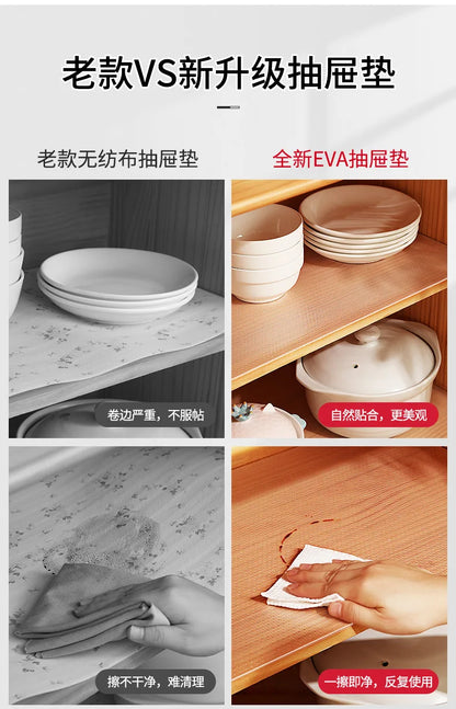 Reusable Anti-slip Mat Drawer Shelf Liner Cabinets Mat Kitchen Organizer Pad on the Table Refrigerator Dishes Protective Drawers